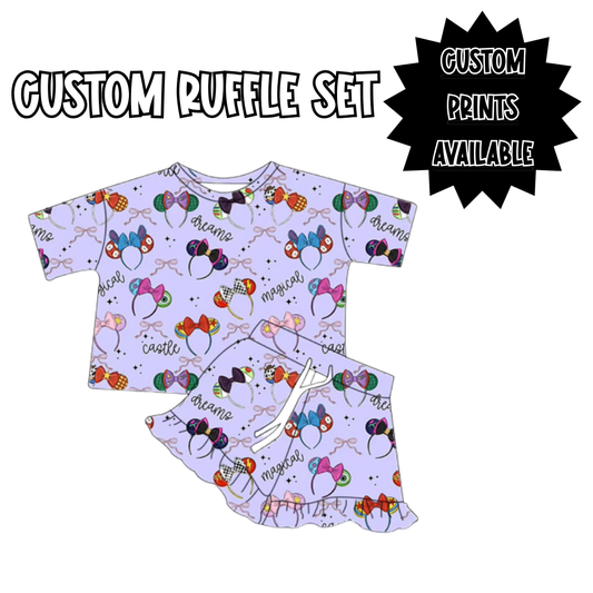 CUSTOM RUFFLE SHORT SET