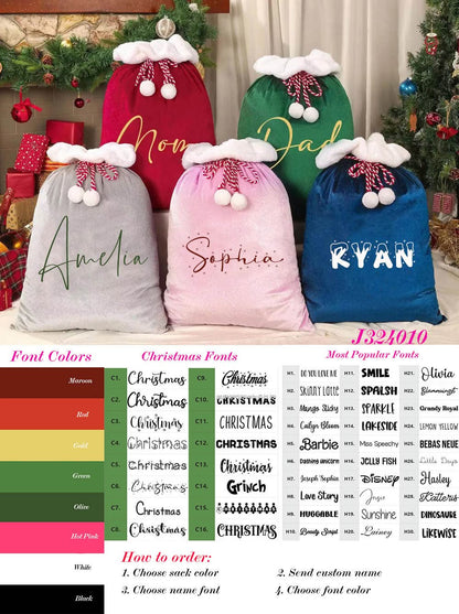 CUSTOM VELVET SACKS
