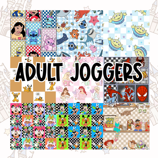 CHECKERED FRIENDS PREORDER ADULT JOGGERS