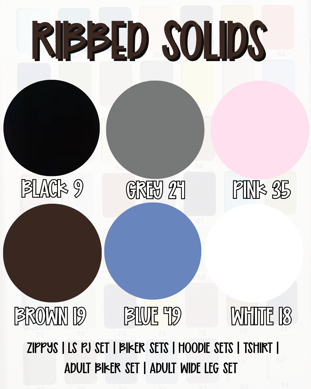 RIBBED SOLIDS ADULT PREORDER