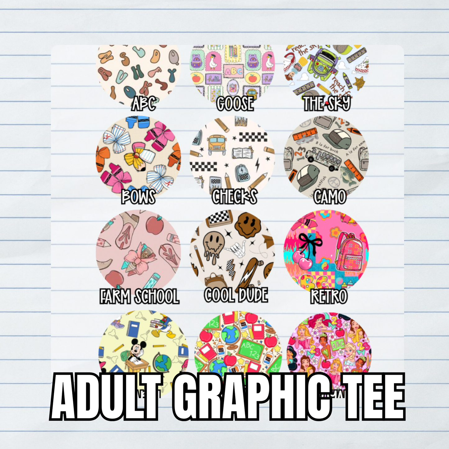 BACK TO SCHOOL ADULT TEE